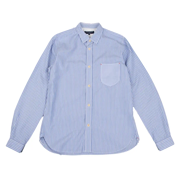 COMME des GARCONS HOMME Cotton Patch Pocket Striped Long Sleeve Shirt Sky blue L K-168436_001
