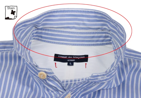 COMME des GARCONS HOMME Cotton Patch Pocket Striped Long Sleeve Shirt K-168436_004