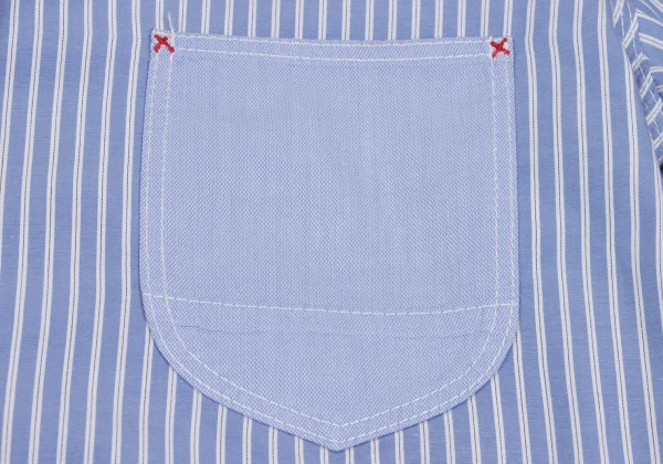 COMME des GARCONS HOMME Cotton Patch Pocket Striped Long Sleeve Shirt K-168436_006