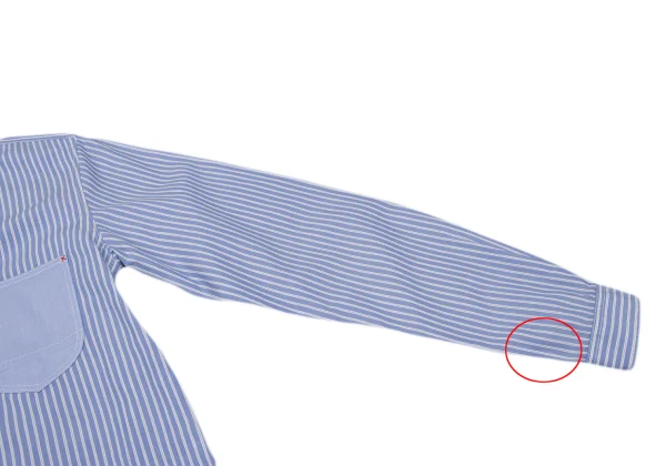 COMME des GARCONS HOMME Cotton Patch Pocket Striped Long Sleeve Shirt K-168436_007