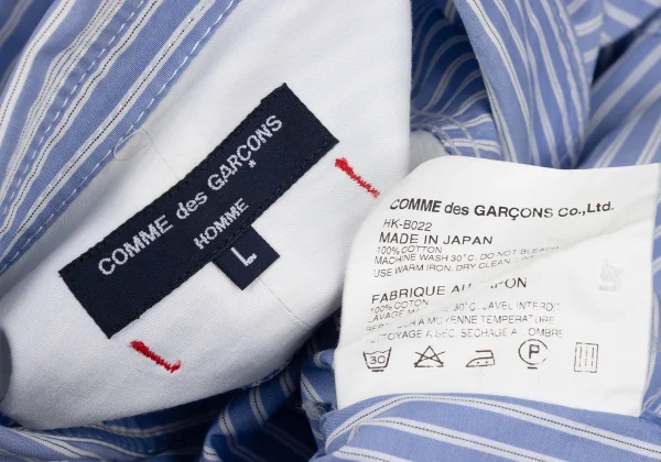COMME des GARCONS HOMME Cotton Patch Pocket Striped Long Sleeve Shirt K-168436_017
