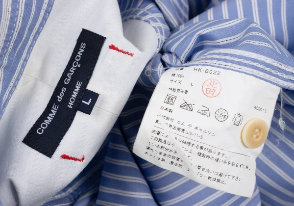 COMME des GARCONS HOMME Cotton Patch Pocket Striped Long Sleeve Shirt K-168436_018