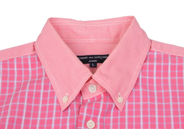 COMME des GARCONS HOMME Cotton Check Switching Design Shirt K-168438_003