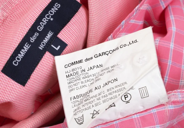 COMME des GARCONS HOMME Cotton Check Switching Design Shirt K-168438_016