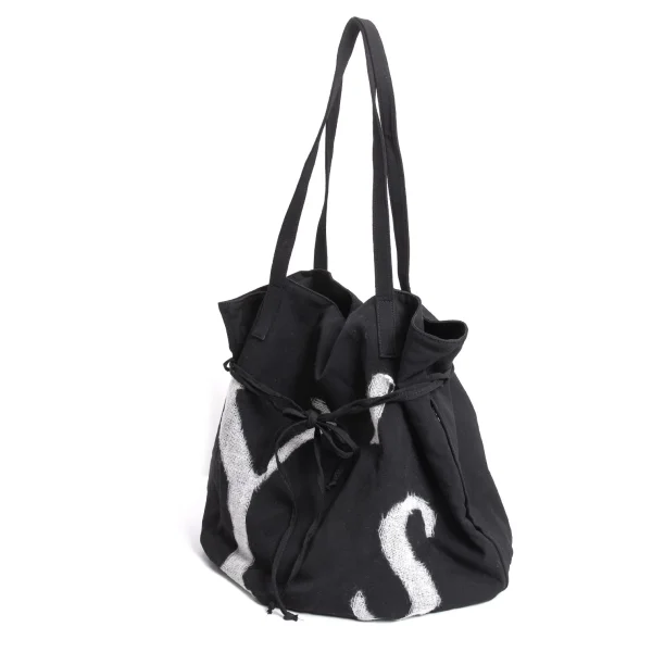 Y's Logo Pasted Design Shoulder Bag Black  K-168443_001