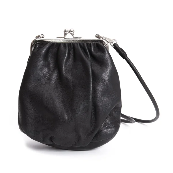 Yohji Yamamoto NOIR Clasp Leather Mini Shoulder Pouch Black  K-168448_001