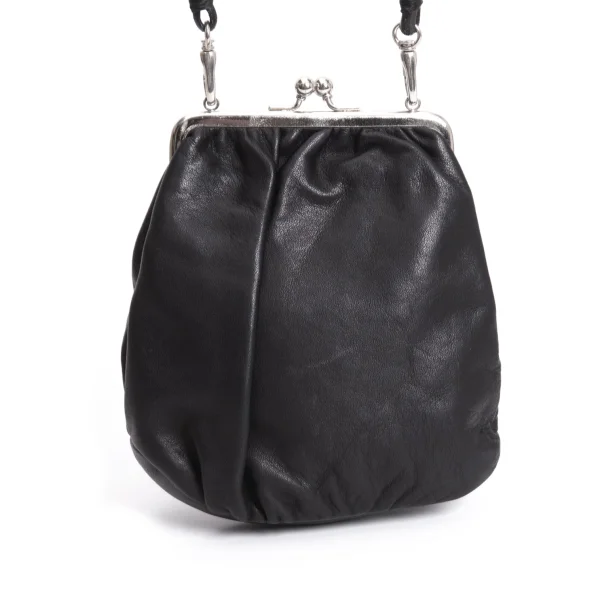 Yohji Yamamoto NOIR Clasp Leather Mini Shoulder Pouch K-168448_003