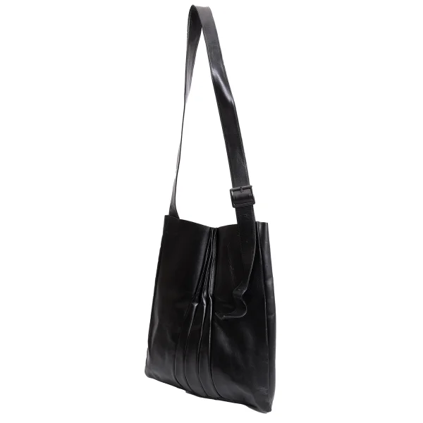 Yohji Yamamoto NOIR Tucked Leather Shoulder Bag Black  K-168451_001