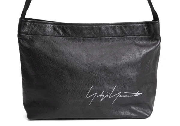 Yohji Yamamoto Logo Printed Leather Shoulder Bag K-168452_003
