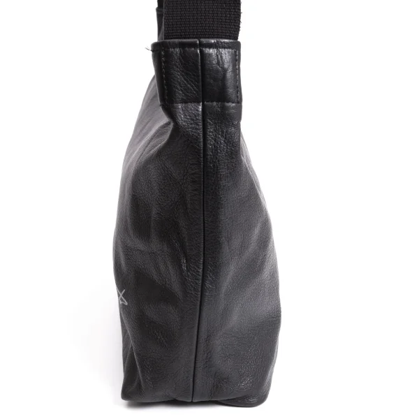 Yohji Yamamoto Logo Printed Leather Shoulder Bag K-168452_005