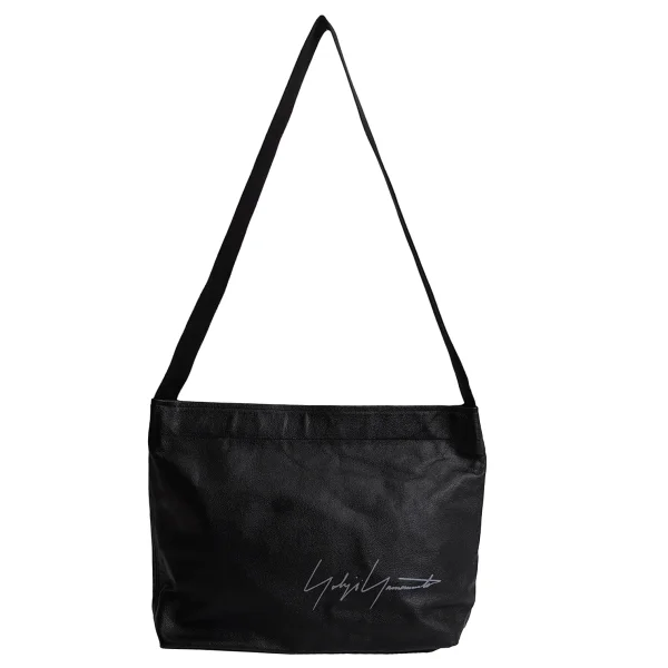 Yohji Yamamoto Logo Printed Leather Shoulder Bag K-168453_002