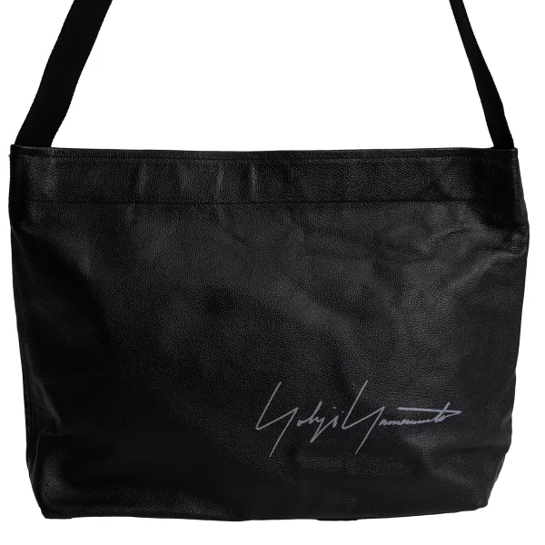 Yohji Yamamoto Logo Printed Leather Shoulder Bag K-168453_003