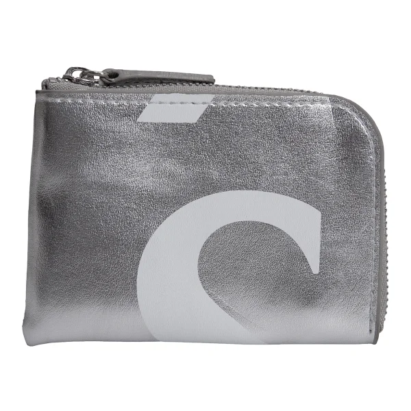 Y's Logo Printed L Zip Coincase Silver  K-168456_001