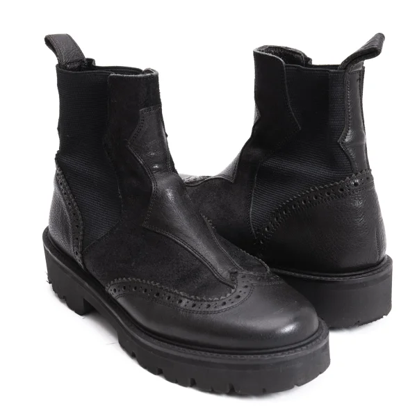 Y's  Wingtip Side Gore Boots Black 4 (US About 7.5) K-168459_001