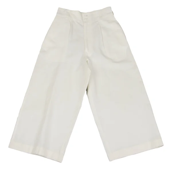 Yohji Yamamoto FEMME Cotton Silk High-waisted Pants Ivory SS K-168461_001