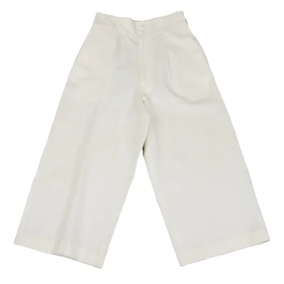Yohji Yamamoto FEMME Cotton Silk High-waisted Pants