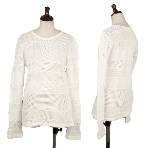 コムコム コムデギャルソンCOMME des GARCONS 切替メッシュカットソー 白SS