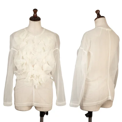 COMME des GARCONS Pleated Embellished Mesh T-shirt