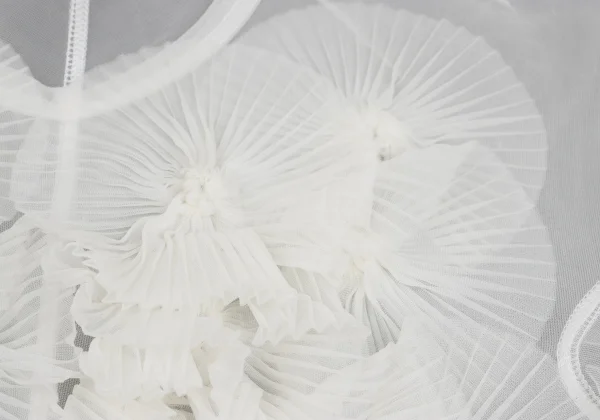 COMME des GARCONS Pleated Embellished Mesh T-shirt K-168465_005