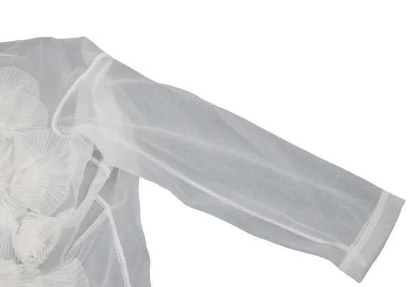 COMME des GARCONS Pleated Embellished Mesh T-shirt K-168465_006