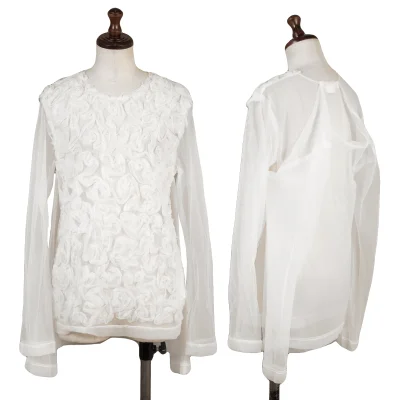 COMME des GARCONS Tape Embellished Double Body Docking Sheer Top