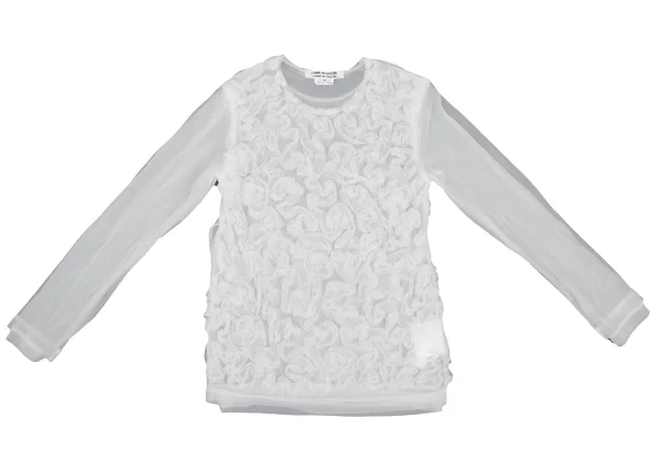 COMME des GARCONS Tape Embellished Double Body Docking Sheer Top K-168466_002