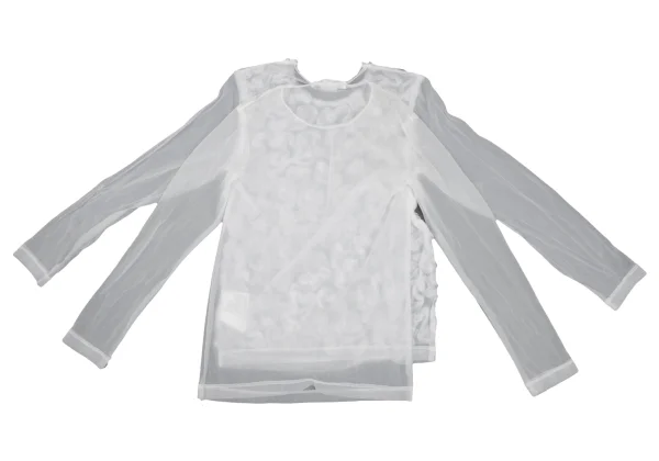 COMME des GARCONS Tape Embellished Double Body Docking Sheer Top K-168466_011