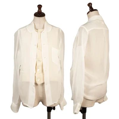 COMME des GARCONS Knit Vest Layered Sheer Blouse