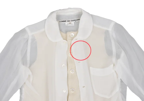 COMME des GARCONS Knit Vest Layered Sheer Blouse K-168467_003