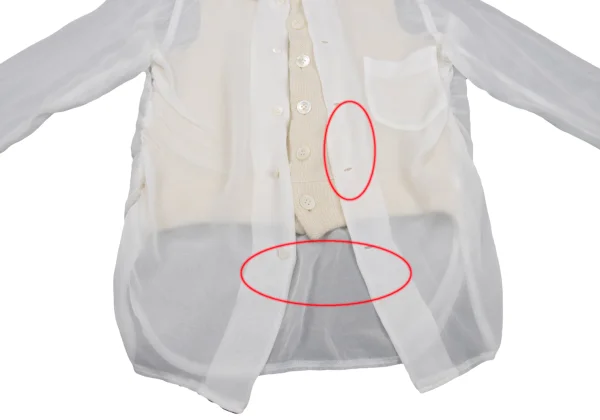 COMME des GARCONS Knit Vest Layered Sheer Blouse K-168467_010