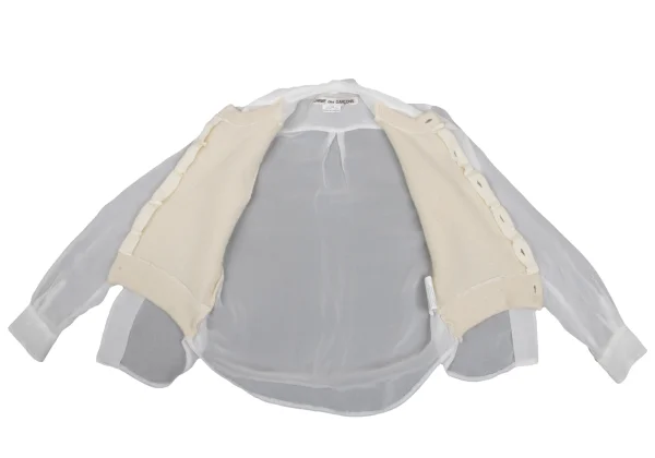 COMME des GARCONS Knit Vest Layered Sheer Blouse K-168467_015