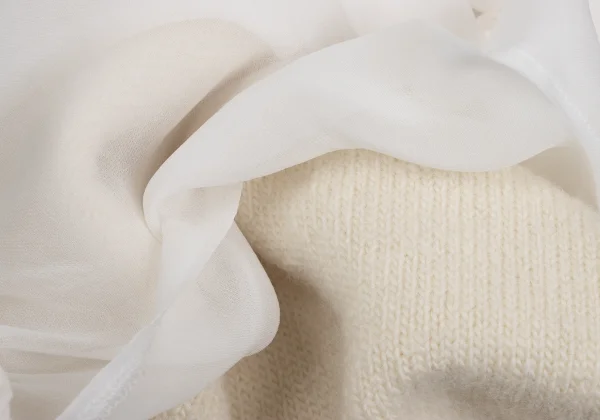 COMME des GARCONS Knit Vest Layered Sheer Blouse K-168467_018