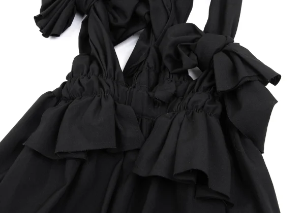 COMME des GARCONS Ribbon Shoulder Wool Suspender Pants K-168468_006