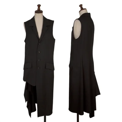 Yohji Yamamoto collections Wool Gaba Asymmetrical Draped Jacket