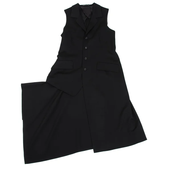 Yohji Yamamoto collections Wool Gaba Asymmetrical Draped Jacket K-168471_002