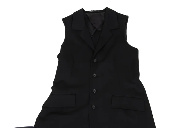 Yohji Yamamoto collections Wool Gaba Asymmetrical Draped Jacket K-168471_003