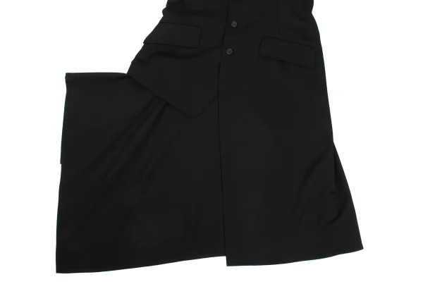 Yohji Yamamoto collections Wool Gaba Asymmetrical Draped Jacket K-168471_006