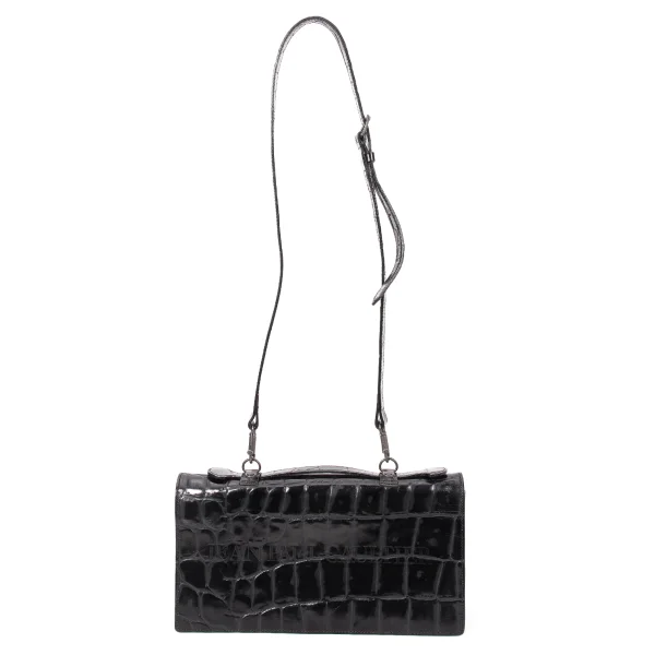 Jean Paul GAULTIER Crocodile Emboss Leather 2way Bag K-168475_002