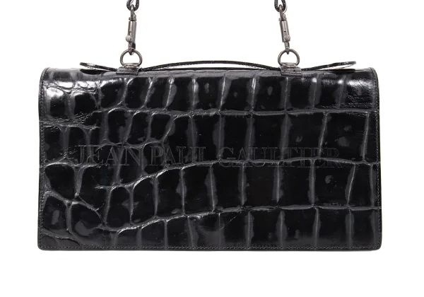 Jean Paul GAULTIER Crocodile Emboss Leather 2way Bag K-168475_003