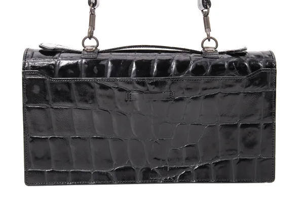 Jean Paul GAULTIER Crocodile Emboss Leather 2way Bag K-168475_005