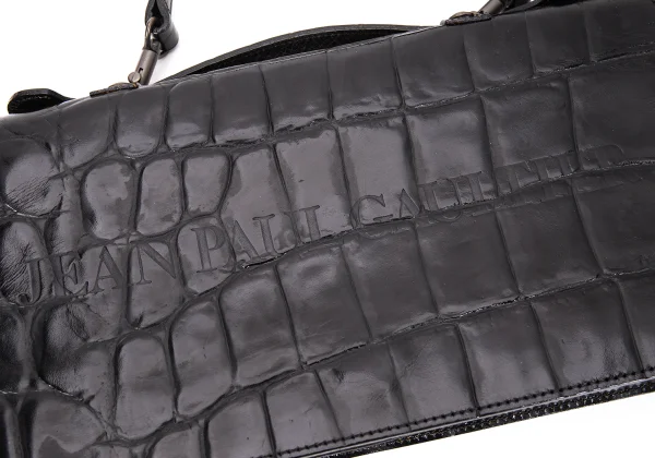 Jean Paul GAULTIER Crocodile Emboss Leather 2way Bag K-168475_007