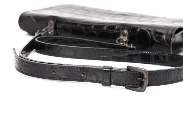 Jean Paul GAULTIER Crocodile Emboss Leather 2way Bag K-168475_009