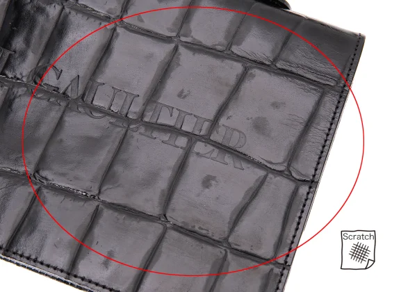 Jean Paul GAULTIER Crocodile Emboss Leather 2way Bag K-168475_014