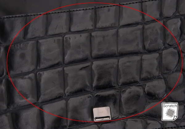 Jean Paul GAULTIER Crocodile Emboss Leather 2way Bag K-168475_016