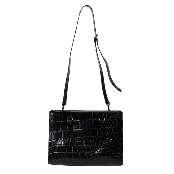Jean Paul GAULTIER Crocodile Emboss Leather 2way Bag K-168476_002