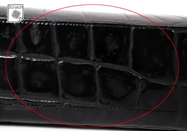 Jean Paul GAULTIER Crocodile Emboss Leather 2way Bag K-168476_007