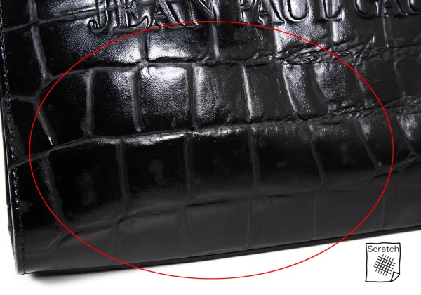 Jean Paul GAULTIER Crocodile Emboss Leather 2way Bag K-168476_009