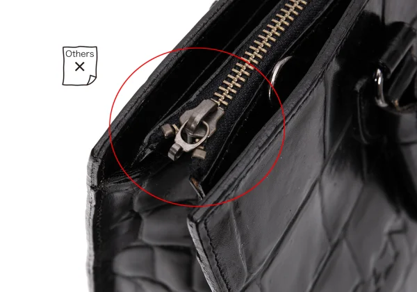 Jean Paul GAULTIER Crocodile Emboss Leather 2way Bag K-168476_013