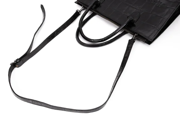 Jean Paul GAULTIER Crocodile Emboss Leather 2way Bag K-168476_014