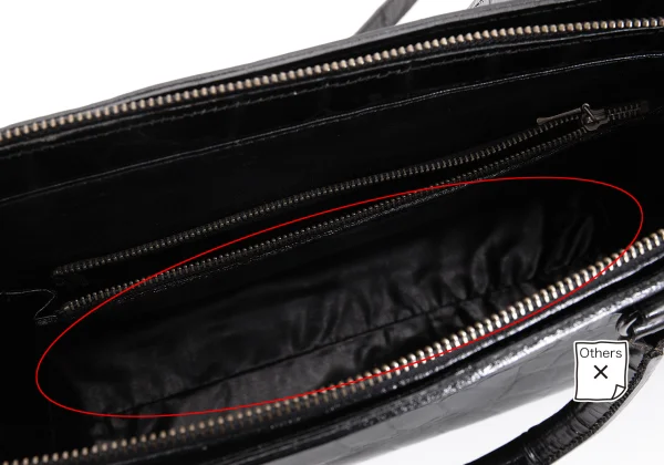 Jean Paul GAULTIER Crocodile Emboss Leather 2way Bag K-168476_018